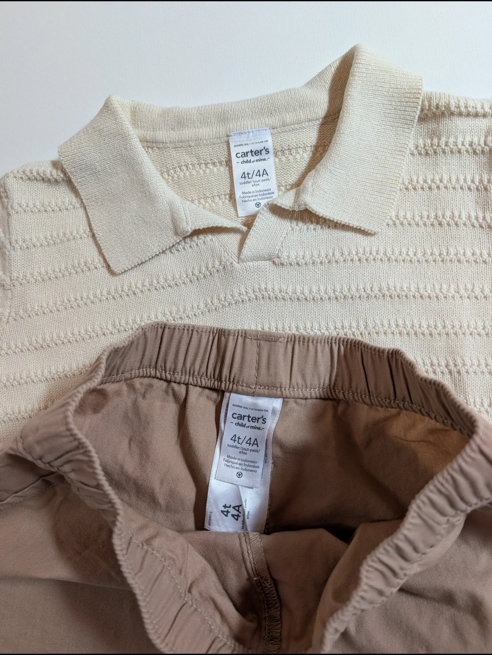 4T Boys - Carter's Cream Knit Polo Shirt for Kids